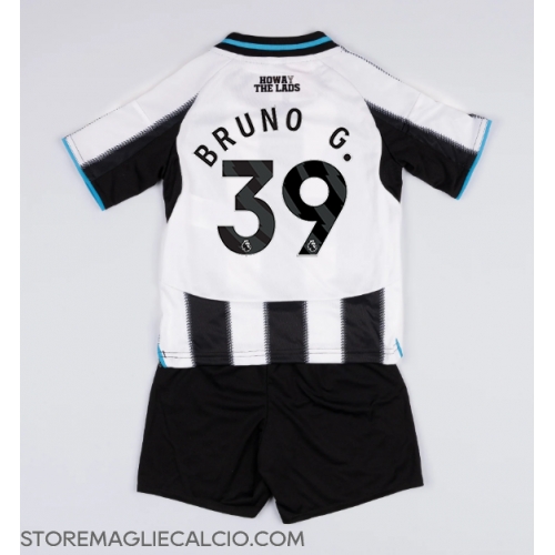 Newcastle United Bruno Guimaraes #39 Maglia Gara Casa Repliche 2025-26 Bambino Maniche Corte Newcastle United Bruno Guimaraes #39 Maglia Gara Casa Repliche 2025-26 Bambino Maniche Corte